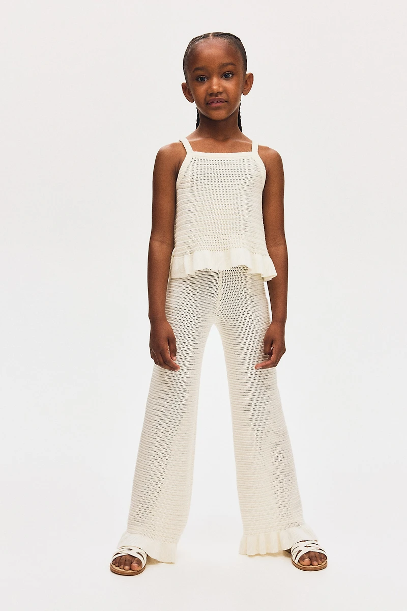 Flared Cotton-Knit Leggings
