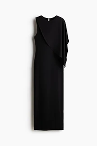 Asymmetric Cape-Detail Dress