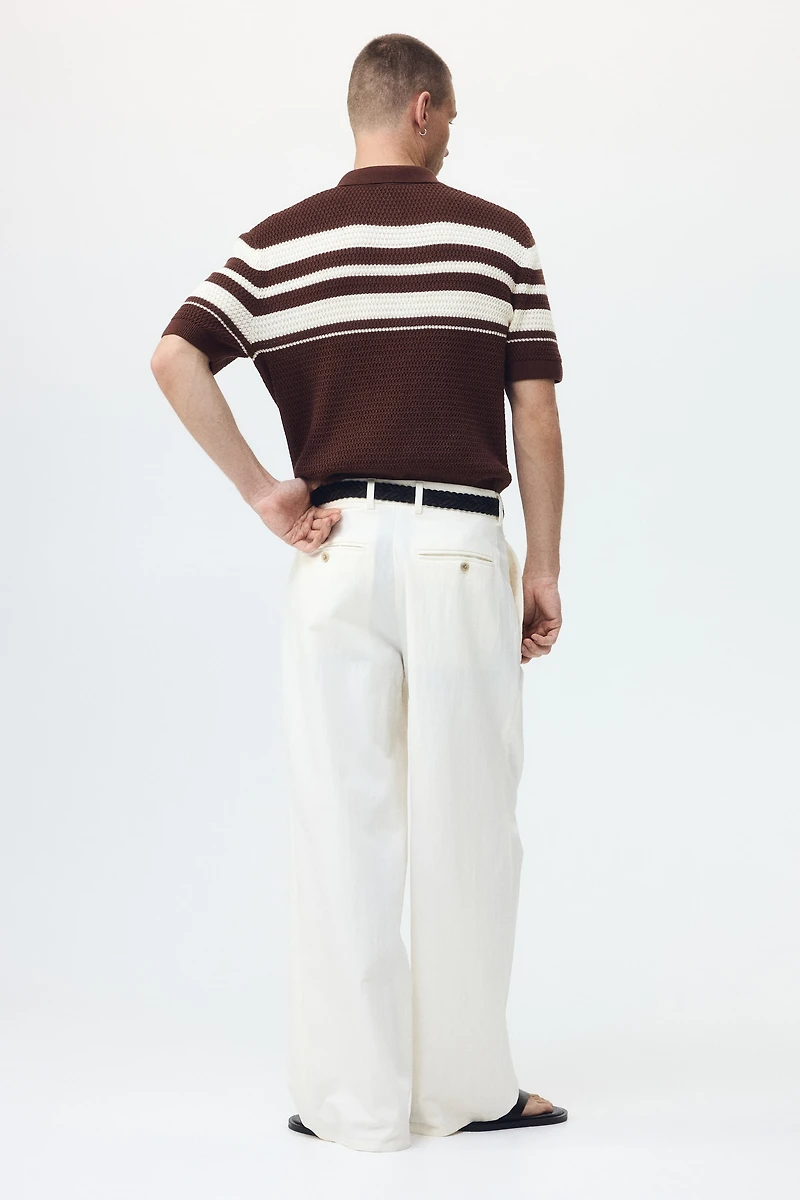 Polo classique en tricot pointelle