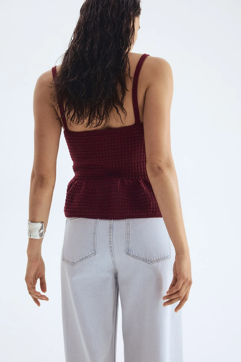 Crochet-Look Strappy Top