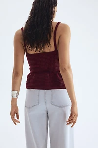 Crochet-Look Strappy Top