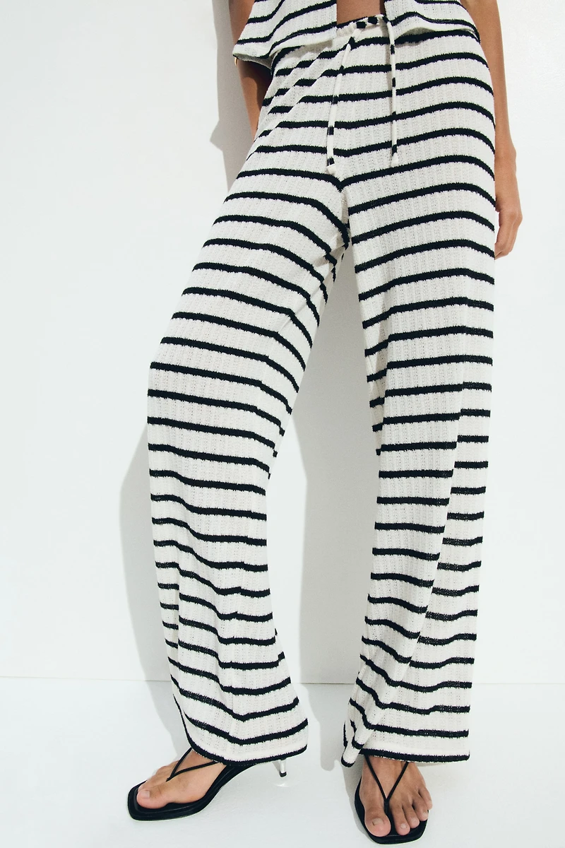 Knitted drawstring trousers