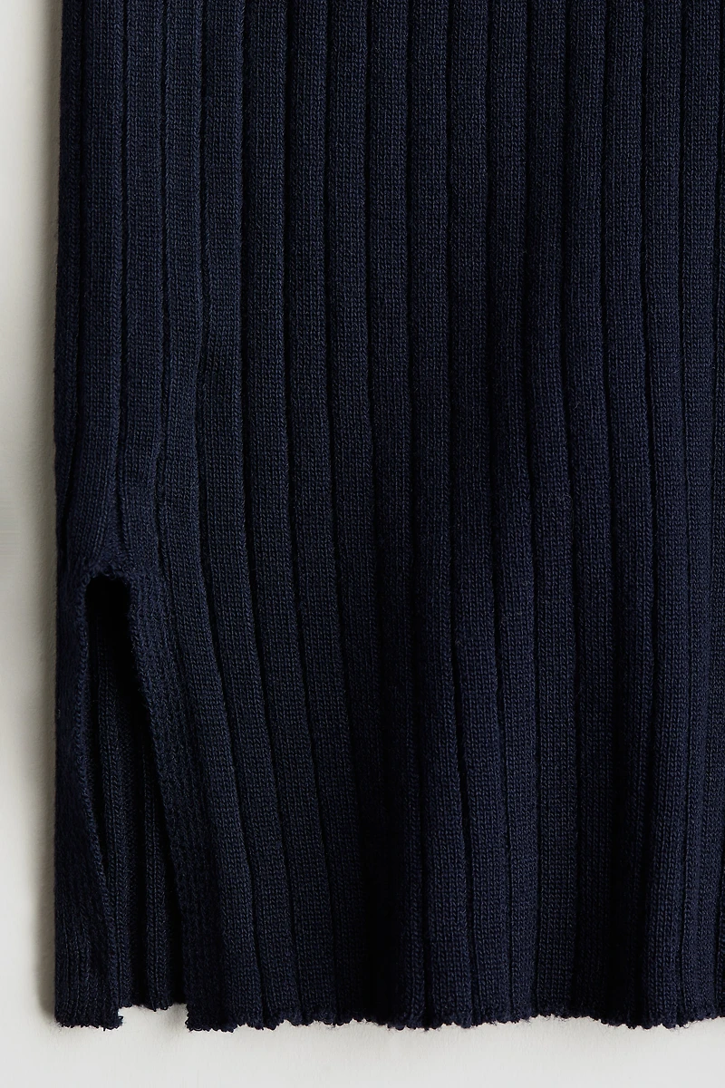 Pantalon évasé en tricot côtelé