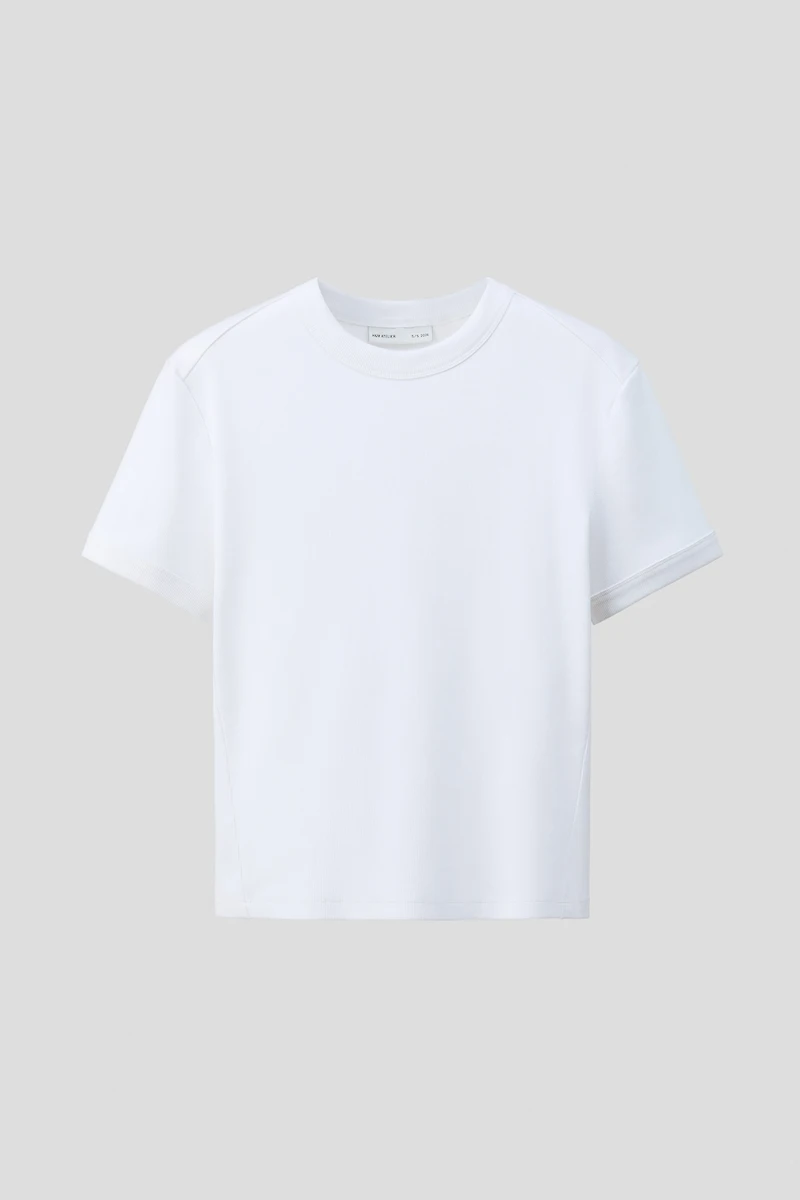 T-shirt en coton côtelé