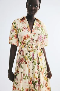 Cotton Shirt Dress with Belt
