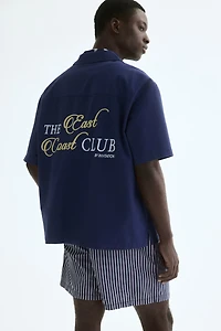 Relaxed-Fit Embroidered-Motif Cotton Resort Shirt