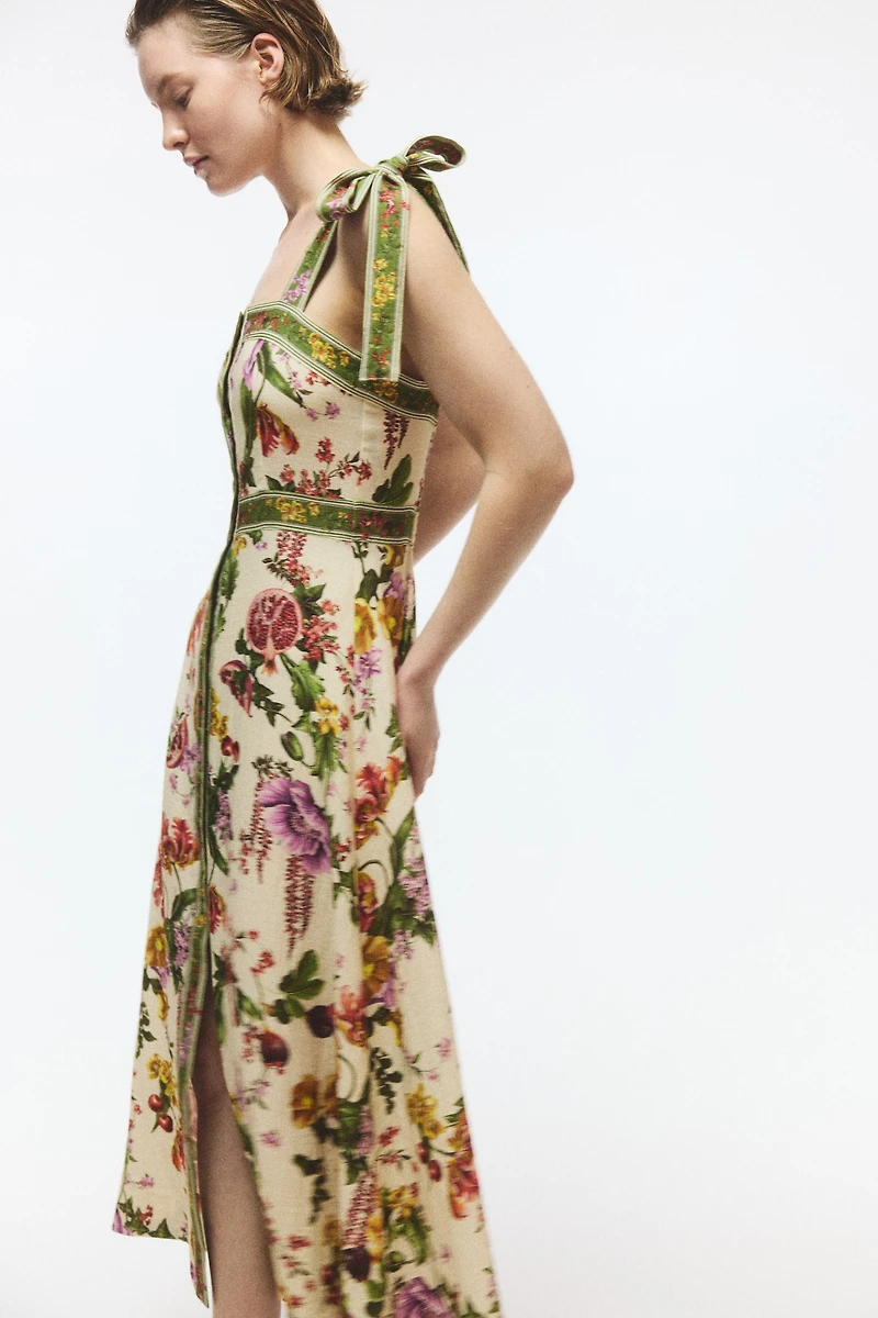 Tie-Strap Viscose-Blend Dress