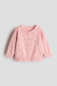 Pattern-knit Cotton Cardigan