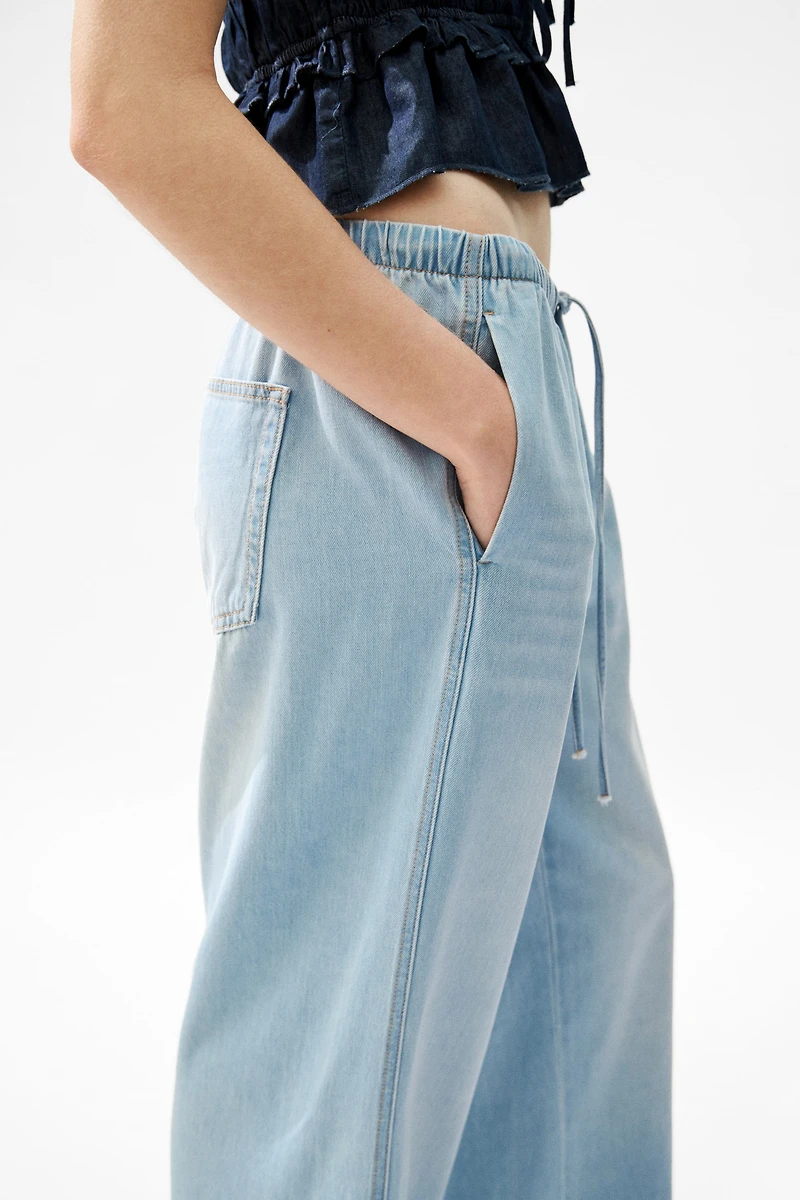 Denim Drawstring Pants