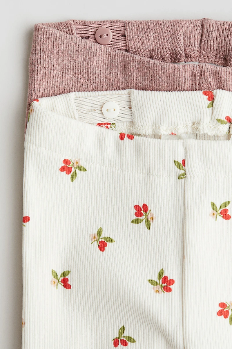 2-Pack Ribbed Cotton Leggings