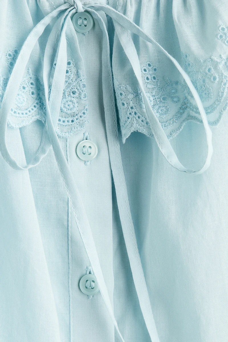 Cotton Blouse with Eyelet Embroidery
