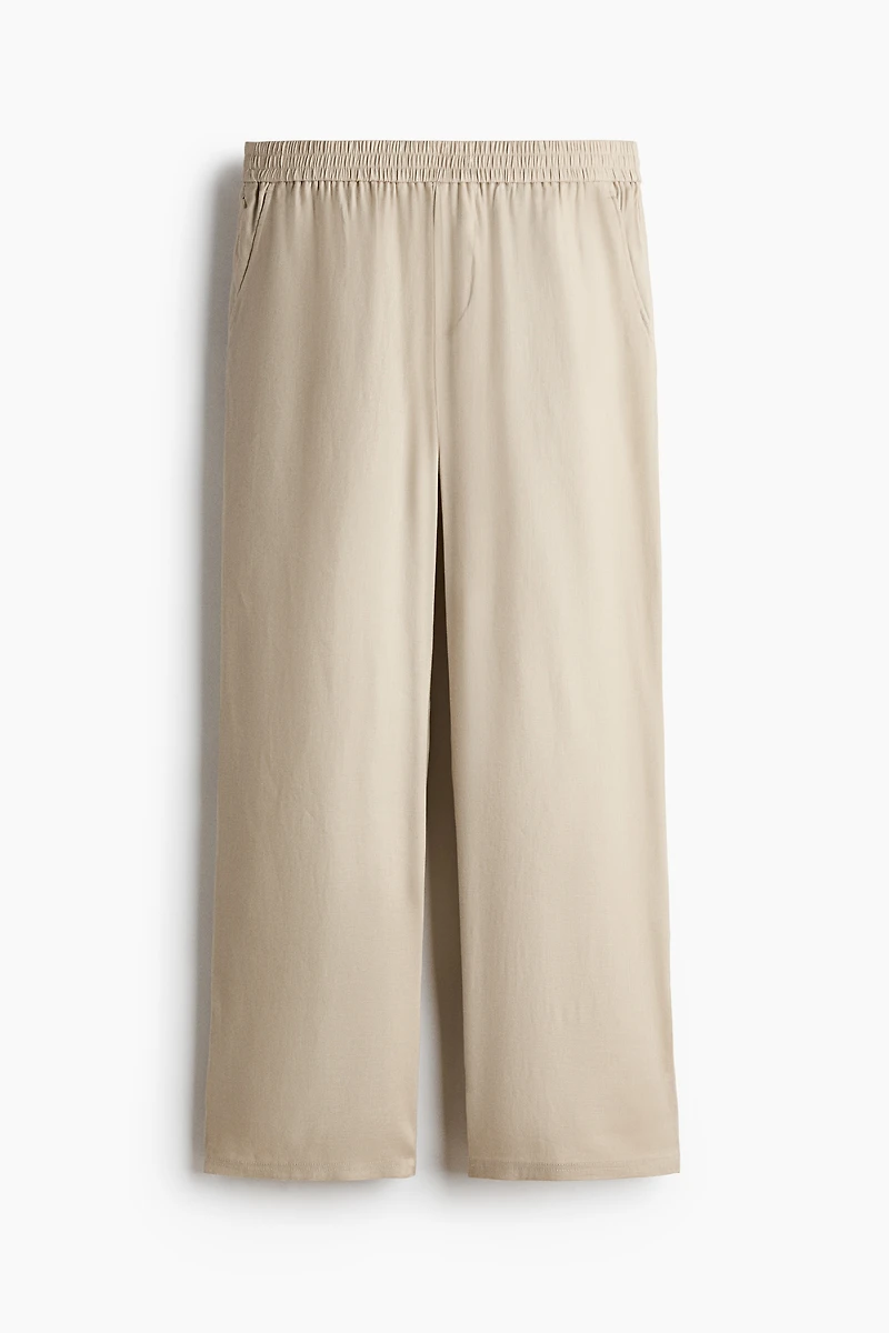 Pantalon ample facile d'entretien en lin mélangé