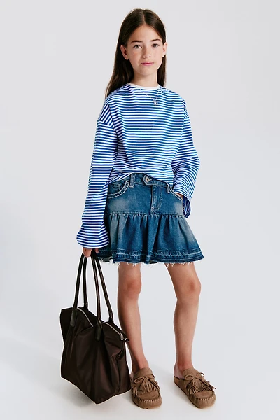 Flared Denim Skirt