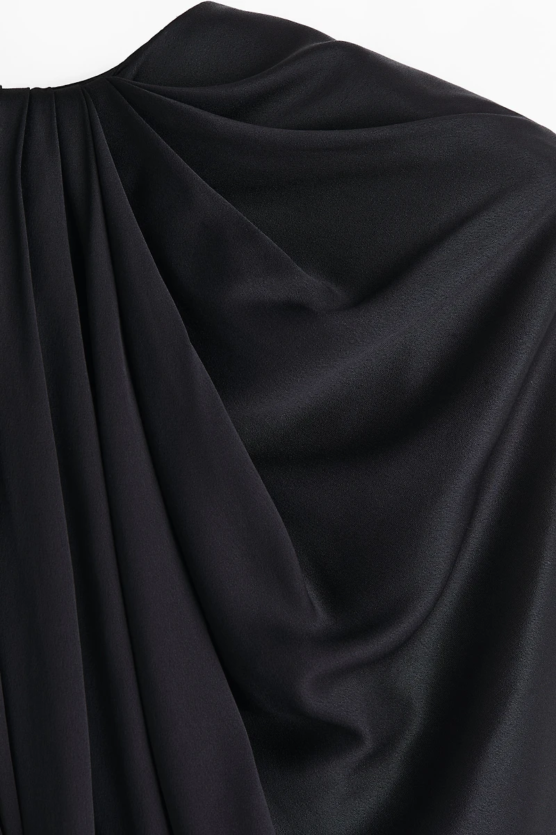 Draped Satin Mini Dress