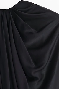 Draped Satin Mini Dress