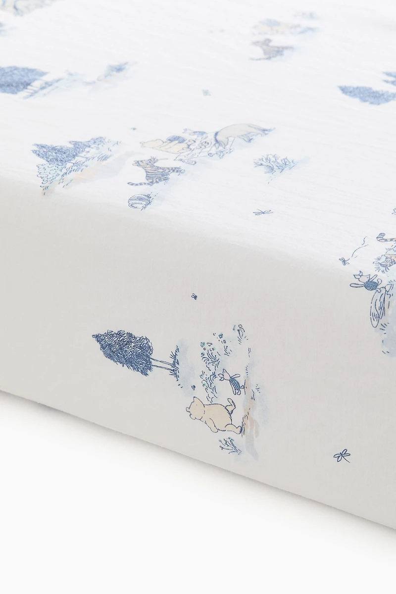 Patterned Percale Fitted Sheet