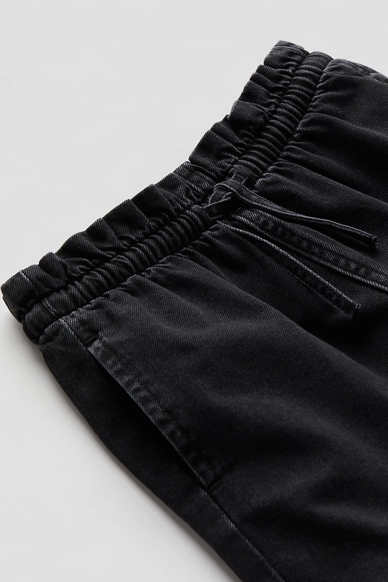 Denim Paper-bag Shorts