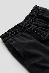 Denim Paper-bag Shorts