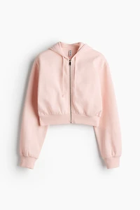 Short Hooded Sweatshirt Jacket