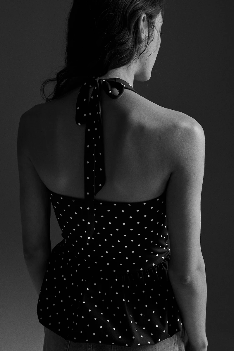 Peplum Halterneck Top