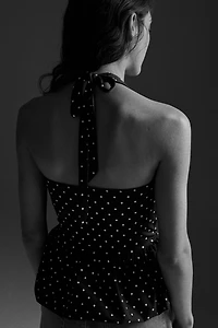 Peplum Halterneck Top