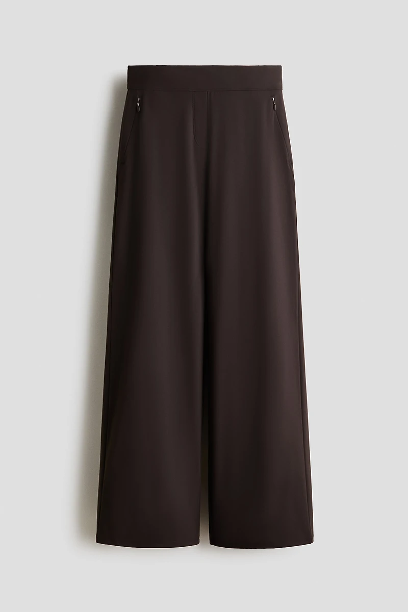 Four-Way Stretch Wide-Cut Pants
