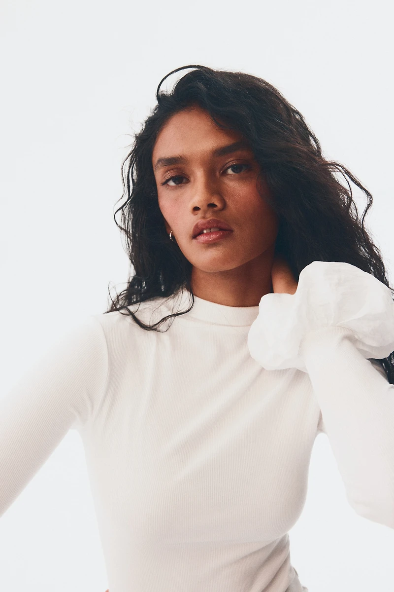 Haut en jersey côtelé