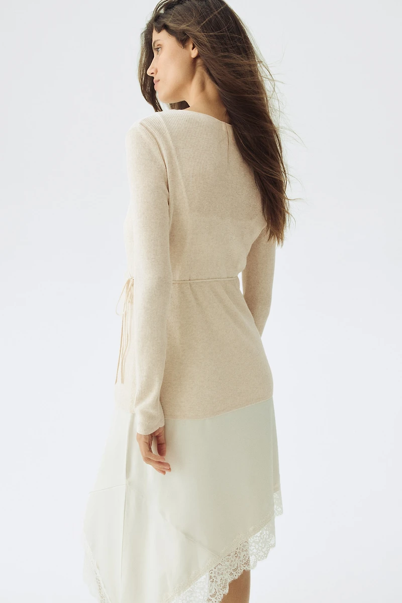 MAMA Gilet croisé en tricot côtelé