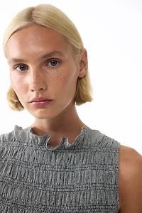Smocked Ruffle-Trimmed Top