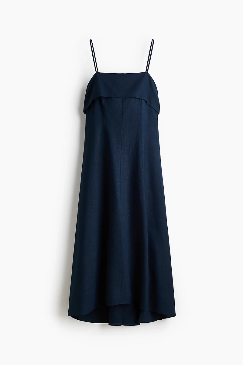 Linen-Blend Strappy Dress