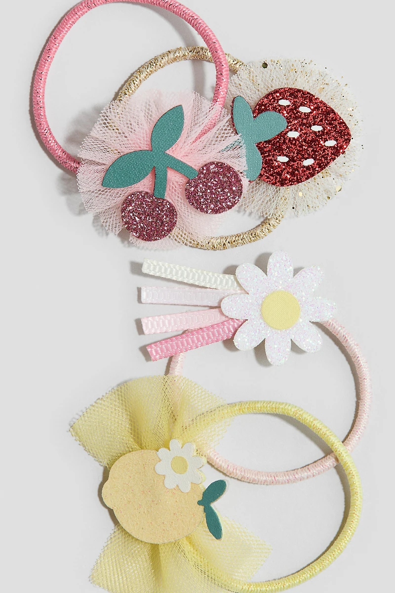 4-Pack Appliquéd Hair Elastics