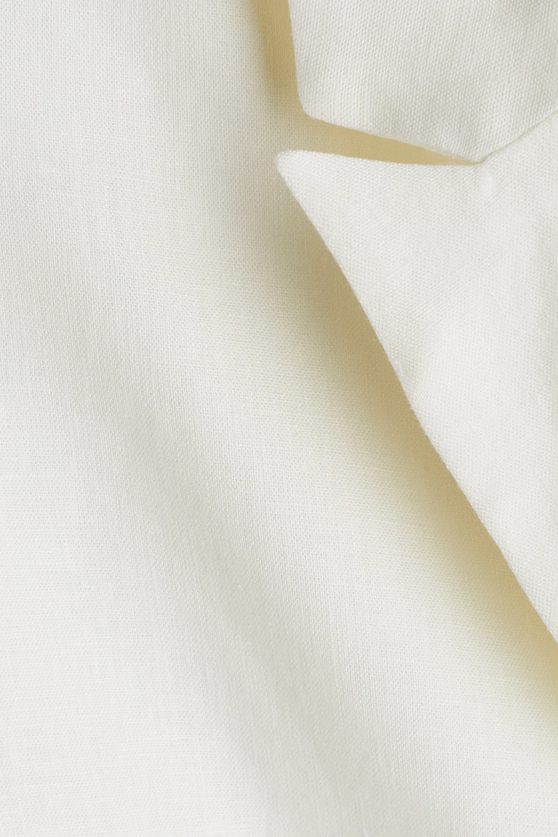 Short Linen-Blend Blazer