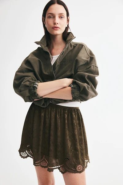 Jacquard-Weave A-Line Skirt