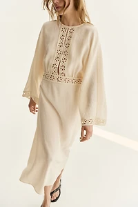 Crochet-Look Tunic Dress