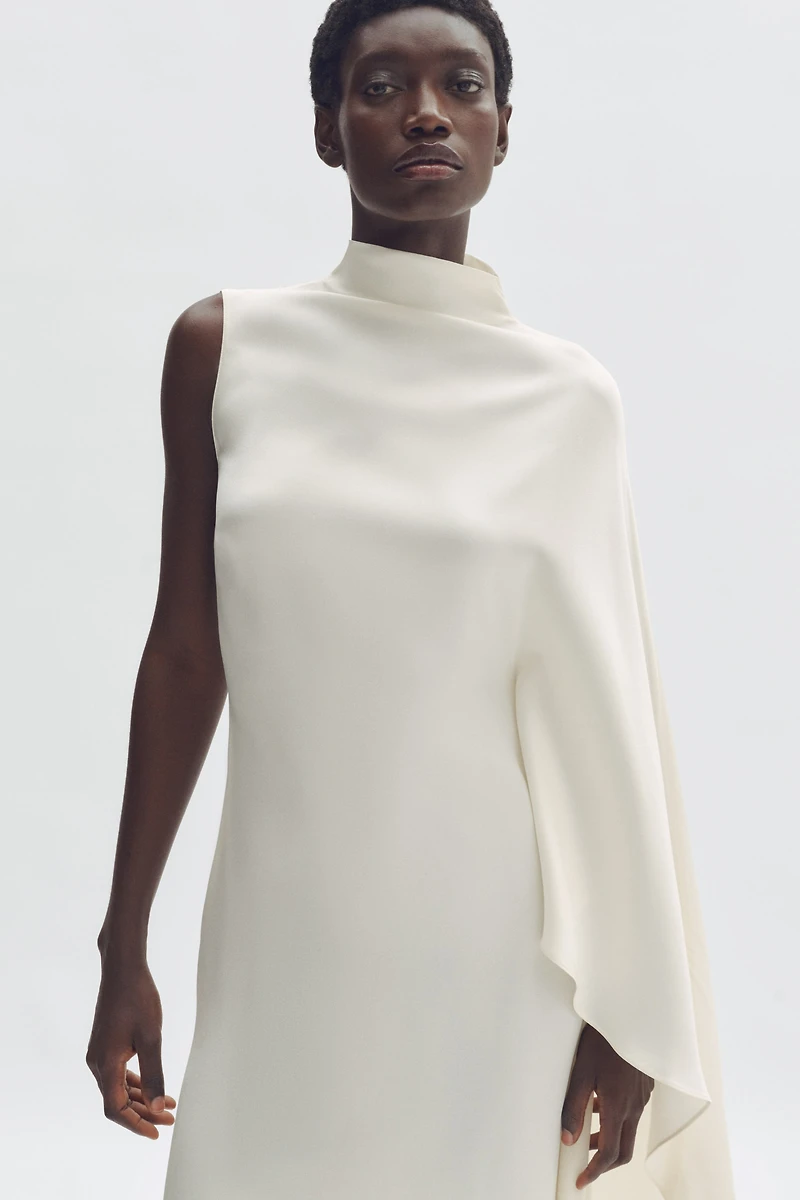 Satin Cape Dress