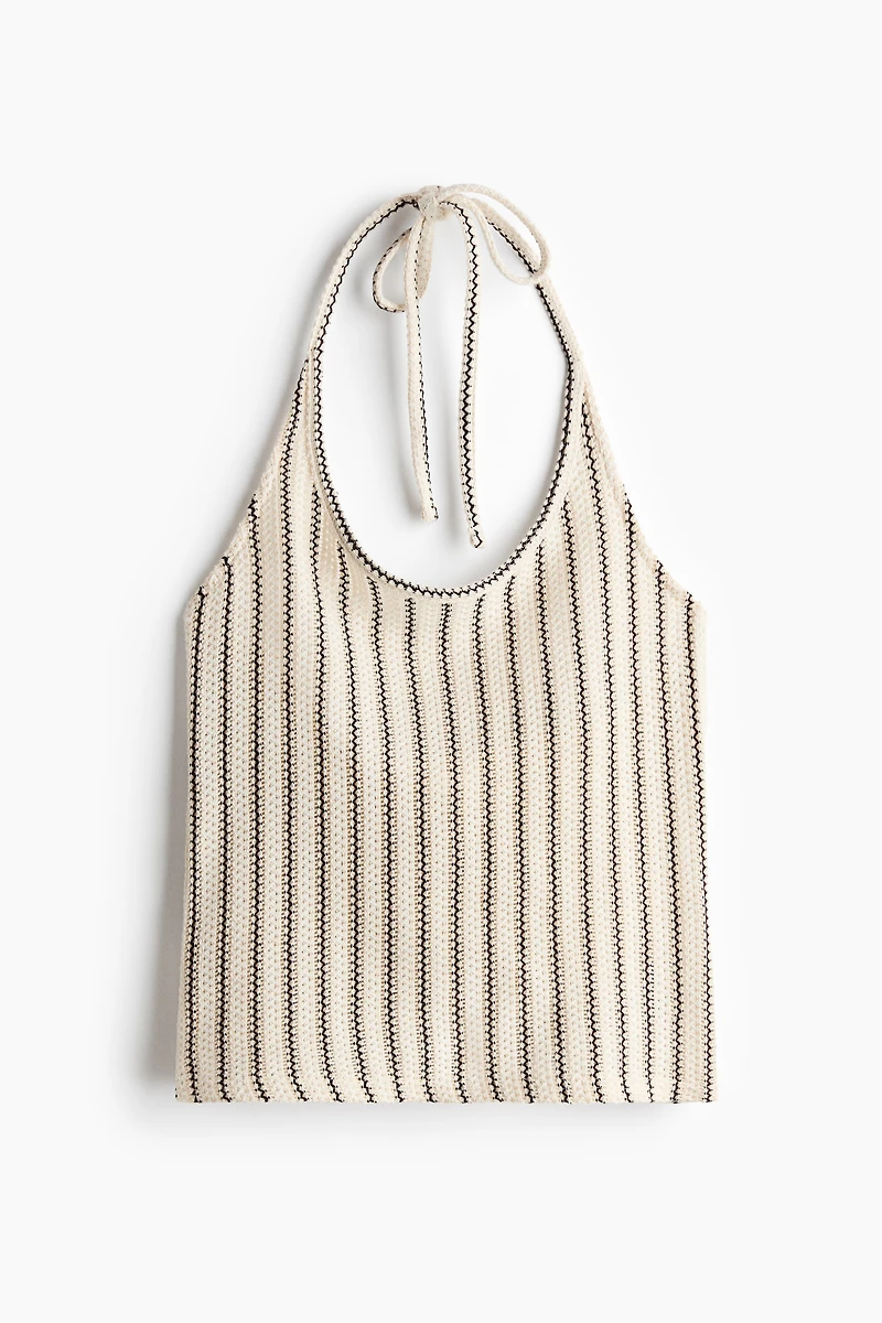 Haut à dos nu en tricot pointelle