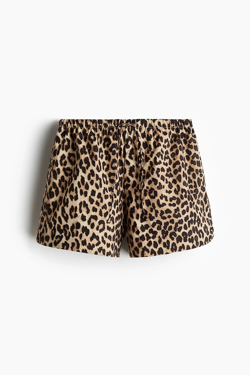 Short en coton avec cordon de serrage