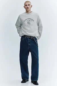 Relaxed-Fit Embroidered-Motif Sweatshirt