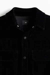 Regular Fit Velvet Overshirt