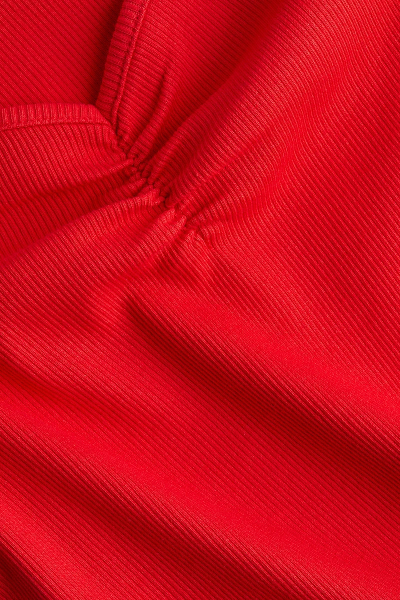 Ribbed Boat-Neck Top