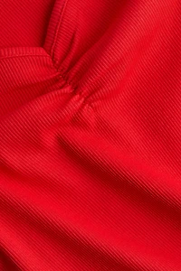 Ribbed Boat-Neck Top