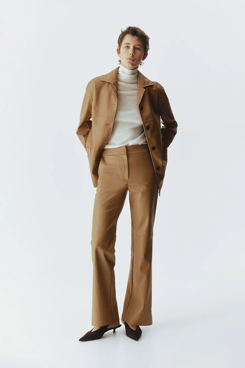 Bootcut Coated Pants