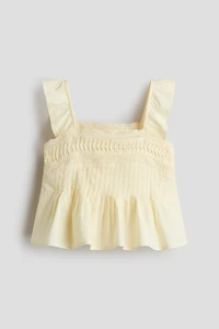 Lace-Trimmed Cotton Top