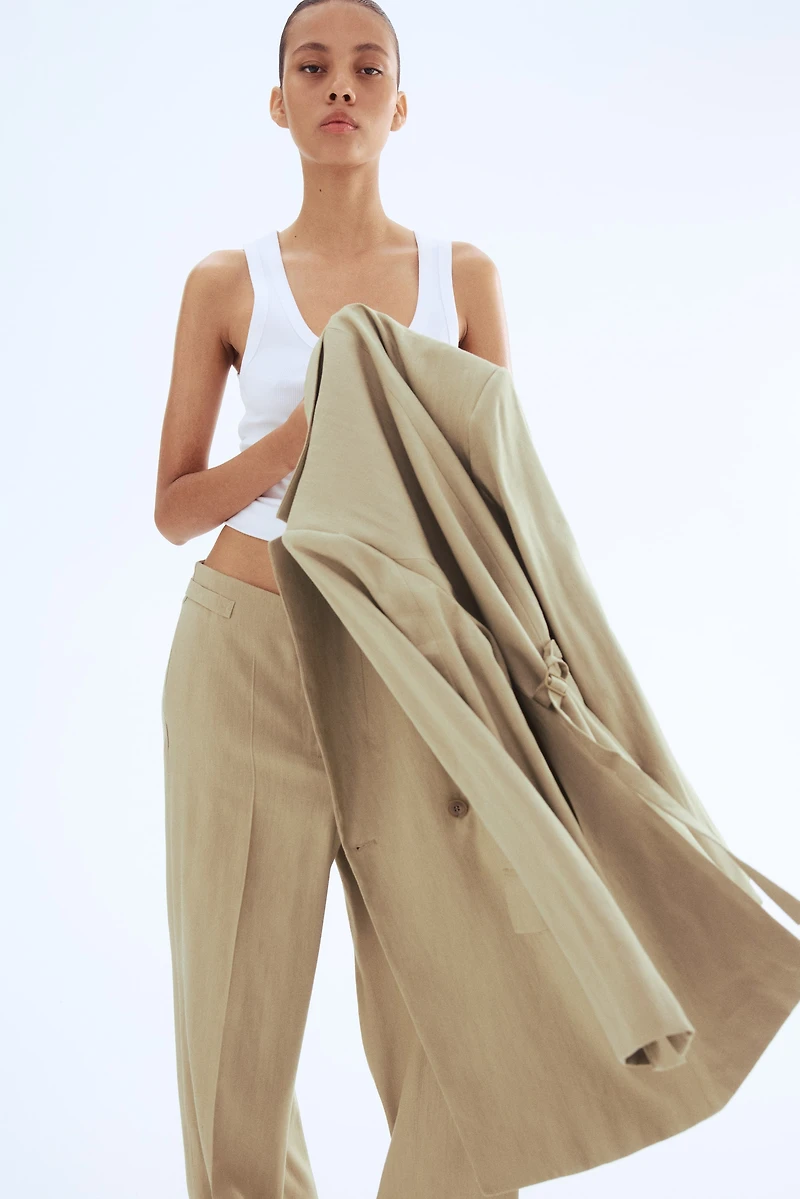 Linen-Blend Pants