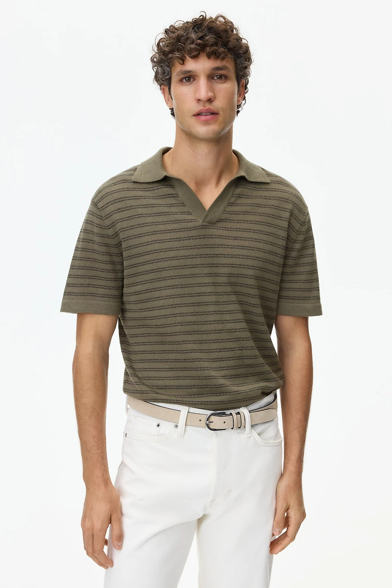 Regular-Fit Linen-Blend Polo Shirt
