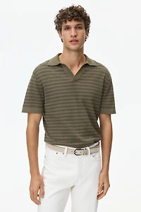 Regular-Fit Linen-Blend Polo Shirt