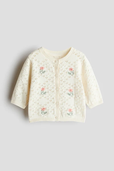 Pointelle-Knit Cardigan