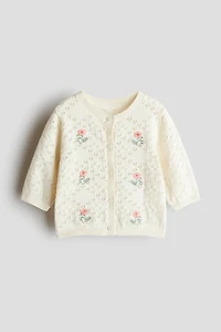Pointelle-Knit Cardigan