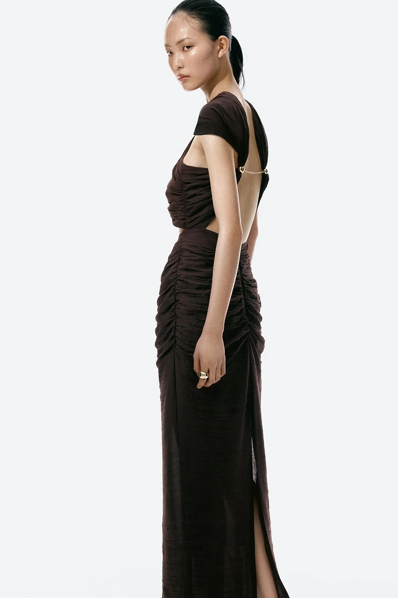 Cape-Detail Cutout Dress