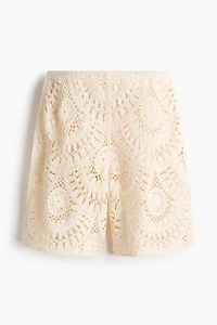 Crochet-Look Bermuda Shorts